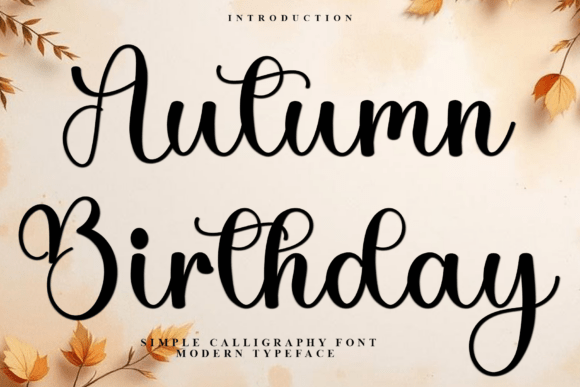 Autumn Birthday Font for Web Design