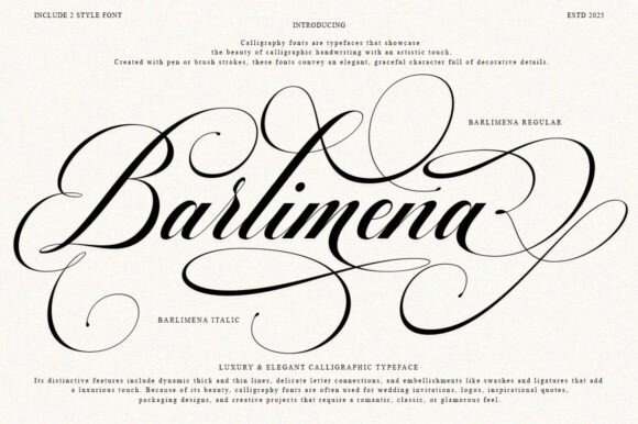 Barlimena: A Refined Script Typeface for Modern Branding